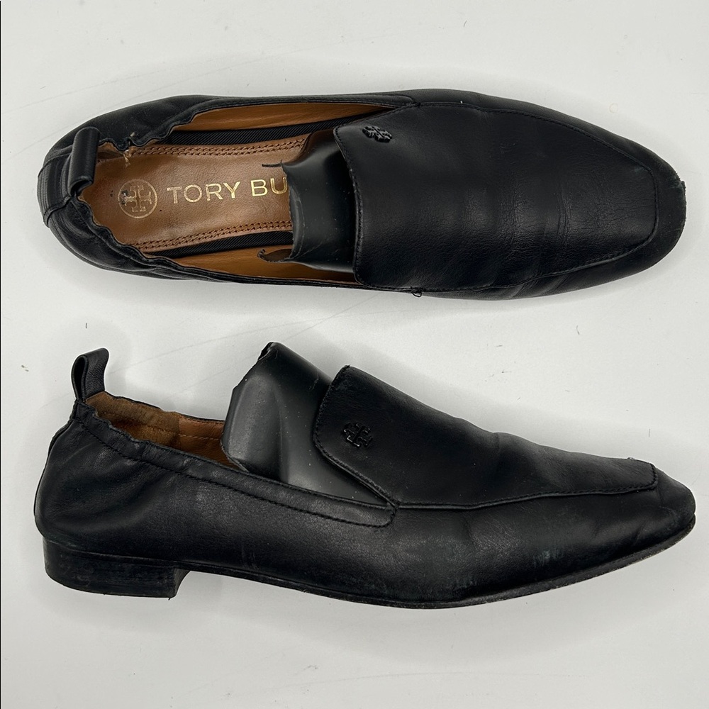 Tory Burch Women's Kira Stretch Black Leather Slip-On Loafers size 7.5